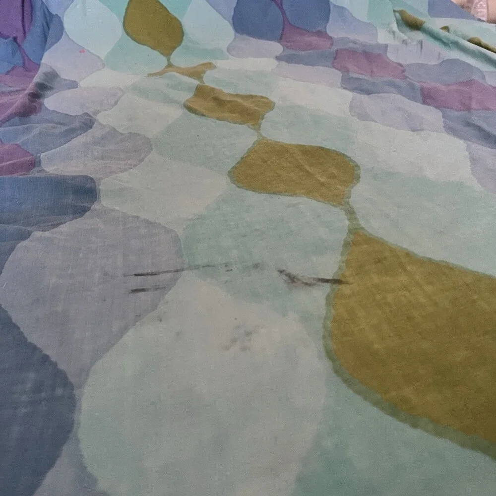VTG Cannon Royal Family King Sheet Set Wavy Gravy Mod Blue Purple Psychedelic